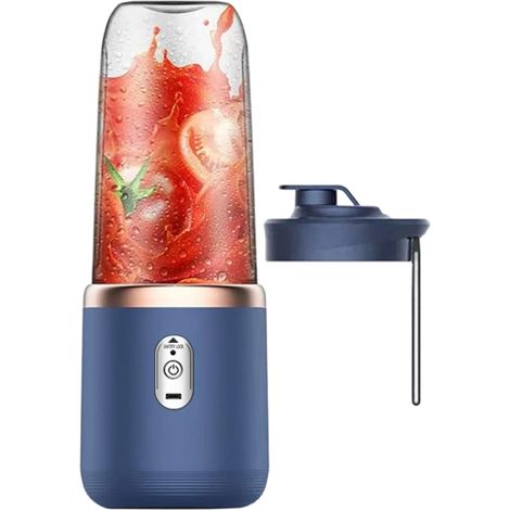 Portable blender for milkshakes and smoothies, personal travel blender for protein with 6 blades, USB rechargeable battery, crushed ice, frozen fruits and drinks, mini travel cup for sports, travel an