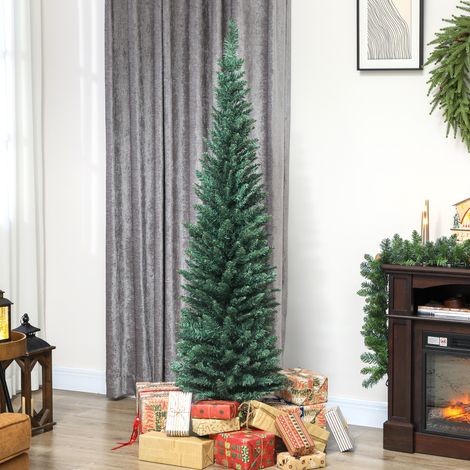 Albero di Natale artificiale da 180 cm, slanciato, con 321 punte, facile da montare e riporre, per casa o ufficio, verde. (1/5)