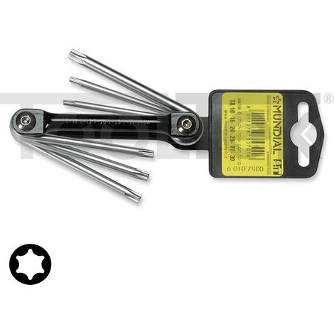 SET SERIE CHIAVI MASCHIO A BRUGOLA TORX SATINATA TX10-30mm MUNDIAL