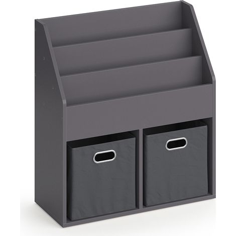 Kinderregal Luigi, Grau, 72 x 79 cm mit 2 Faltboxen opt.1, Vicco