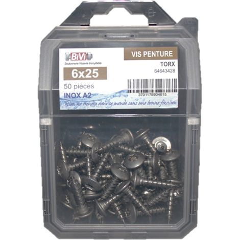 Vis pour penture Torx® Inox A2 Coque de 50 pièces - 7 x 40 mm - BIVI