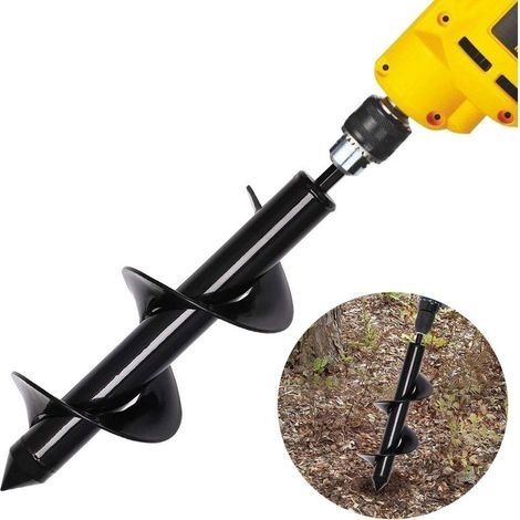 Tariere pour Perceuse Foret De Sol pour Outils De Jardinage De Tarière De Jardinière De Perceuse en Acier De Planteur Bon Aide De Graine 8X30cm (1/5)