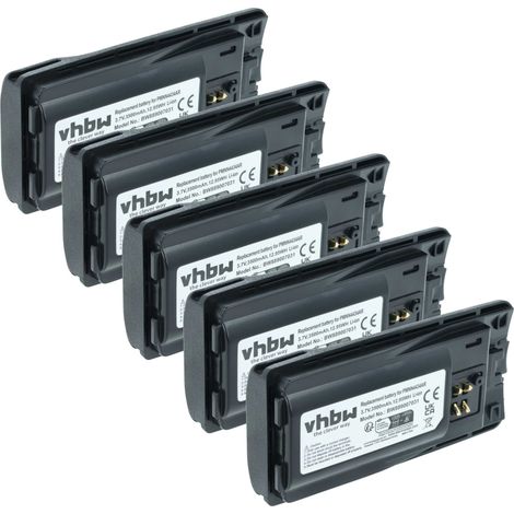 vhbw 5x Batterie remplacement pour Motorola PMNN4453R, PMNN4453, PMNN4434AR pour radio talkie-walkie (3500mAh, 3,7V, Li-ion)
