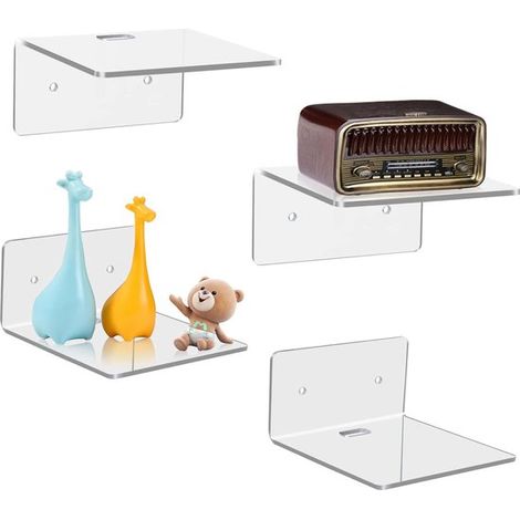 Estantes flotantes de pared de acrílico,4 piezas,9,9104,8 cm,Estante de almacenamiento,Estante de exhibición,Estante de acrílico (1/5)