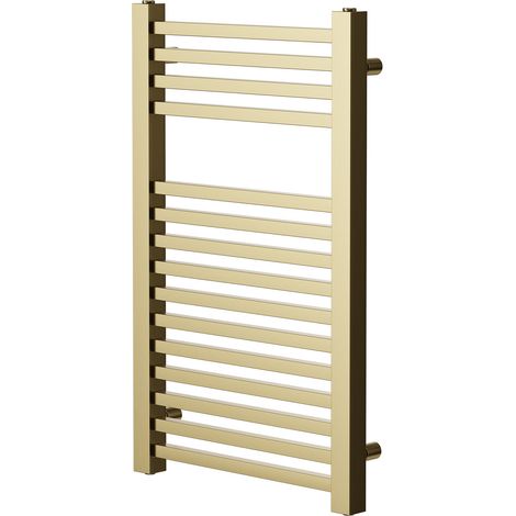 Colore Galileo Brushed Brass 800mm x 490mm Square Heated Towel Rail (1/5)