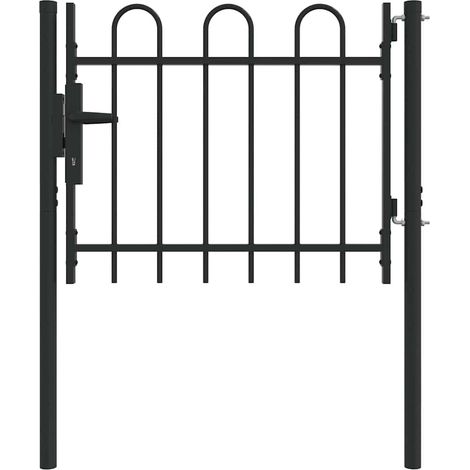 Porte de ClĂ´ture Gris 100 x 75 cm Acier revĂŞtu de poudre CFW132473 (1/5)