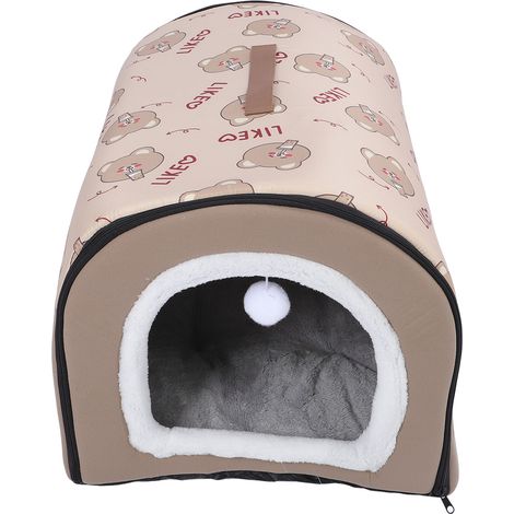 Decdeal Niche d'intérieur chaude pour chien, avec coussin, amovible, lavable, confortable, nid de couchage pour animaux de compagnie, pour L (1/5)