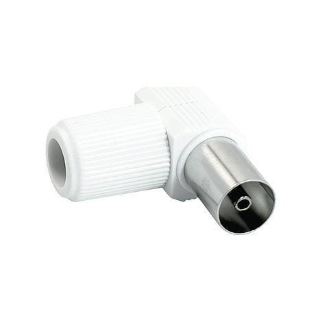 FPLUS conector tv.9.5mm.aco.hembra , Clavija de TV acodada para una mejor instalación, tipo hembra.