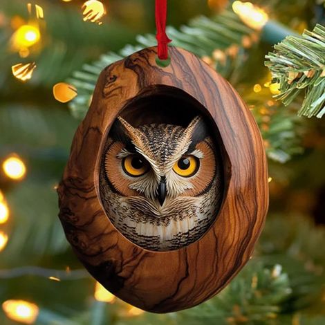 Weihnachtsdekoration mit Tiermotiven, Christbaumschmuck, kleine Tiermotive, Acryldekoration, hängender Waldtierschmuck, Geschenk für Tierliebhaber