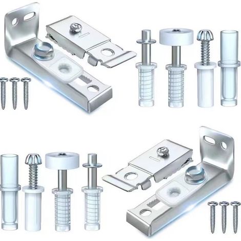 Lntyq – Kit de quincaillerie pour portes coulissantes pliantes – Acier inoxydable et nylon PA6 – Support supérieur et inférieur inclus – Pour réparation durable