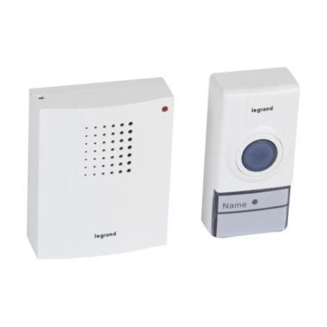 Kit Carillon e Campanello Wireless 32 Melodie Alimentazione a Batterie Essenziale Bianco - Legrand
