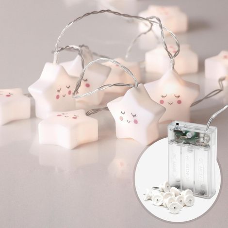CozyHome Guirlande lumineuse intérieur étoile enfants - 6 mètres & 40 LED blanc chaud I Avec fiche I Guirlande lumineuse chambre I Guirlandes lumineuses interieur I Fairy lights decoration Girlande (1/5)