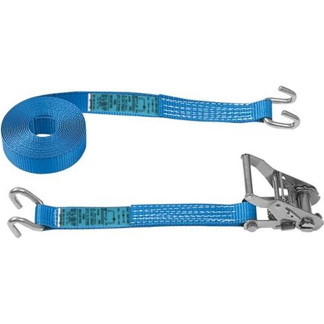 Sangle d'arrimage 3.2T 5M – 2 crochets écartés – Largeur 35mm – Tendeur à cliquet pour véhicules utilitaires légers – Pms Industrie - 2T-5M