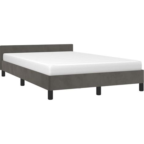 Cadre de lit sans matelas gris foncé 120x200 cm velours vidaXL (1/5)
