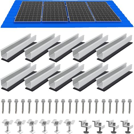 Kit de montaje para paneles solares, material de alta calidad, compatibilidad versátil, 4 unidades. (1/2)