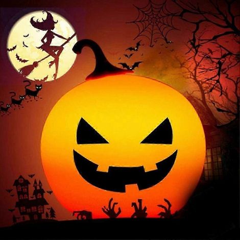 Veilleuse citrouille d'Halloween 2025, lampe LED rechargeable et portable avec commande par robinet