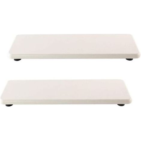 Lot de 2 plateaux absorbants en pierre, porte-savon pour évier de cuisine/salle de bain, plateau en diatomite pour flacons de savon et de cosmétiques dans les maisons modernes, 10 cm l x 22 cm L, blan (1/4)