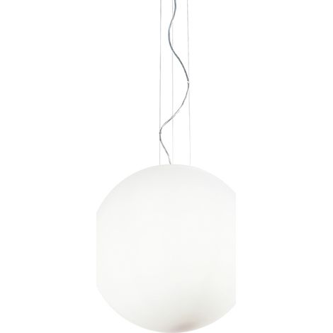 Sospensione Moderna Mapa Vetro Acidato Bianco 1 Luce E27 D50Cm (1/3)