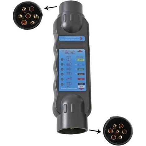12V Testeur Prise Remorque 7 Broches Male-Testeur Prise Remorque Feux Circuit De Câblage Outils Diagnostic-Convient Remorque Camion RV Voiture (1/4)