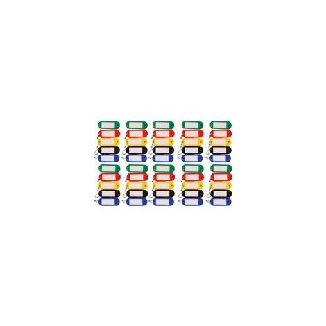 Lot de 50 étiquettes porte-clés de couleurs assorties, unies et simples, pour la classification. (1/5)