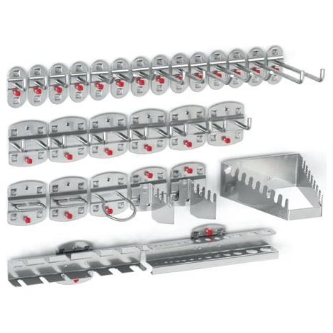 RASTERPLAN Werkzg.h.28-tlg.14 Haken/6 Doppelhaken/8 div.Hal.RASTERPLAN