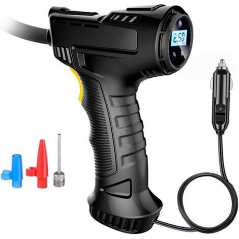 Compresseur d'air Portatif Pompe Gonflable à Air Portable Gonfleur de Pneu NuméRique pour VéLo Voiture - (1/5)