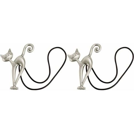 Set of 2 Magnetic Curtain Holders, Magnetic Curtain Clips, Cute Cat Pattern Curtain Clips, Curtain Accessories for Home, Living Room, Bedroom, Office (1/5)