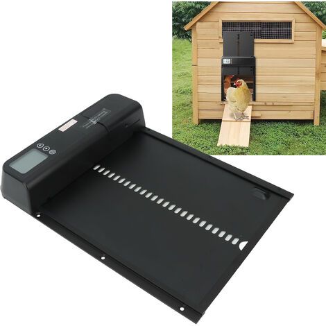 RHG Porte Poulailler Automatique en Alliage d'aluminium, pour poulailler avec minuterie Étanche IP45 Alimenté par Batterie Accessoire poulailler (1/5)