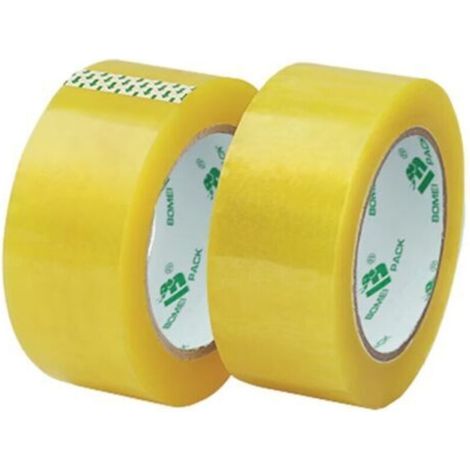 6 rouleaux de ruban d'emballage jaune 45mm x 60m pour le déménagement, le bureau et le stockage