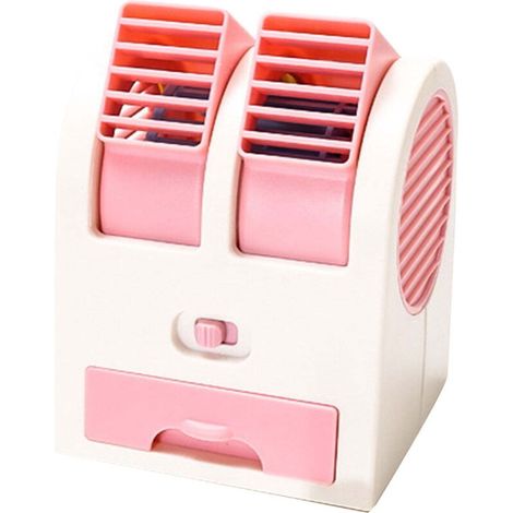 Mini Climatiseur USB Rose, Ventilateur Rafraîchissant Portable Sans Pales pour Bureau et Chambre