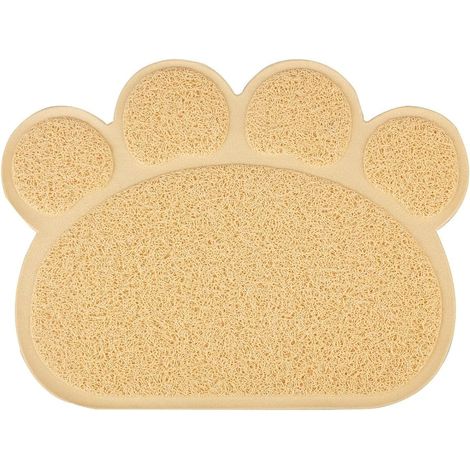 1 Tapis Litière Chat Forme Patte PVC 40x30cm Surface Douce Antidérapant Intérieur