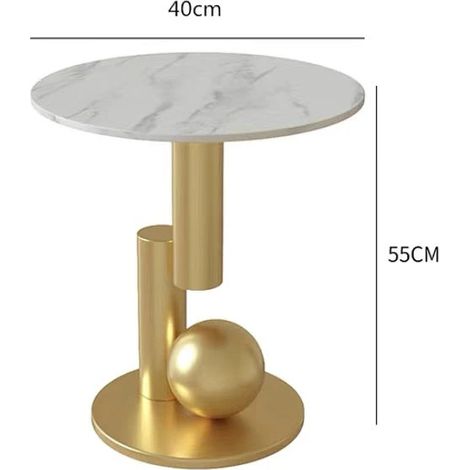 Petite table ronde mobile en pierre, table basse en métal, table d'appoint pour gîtes et hôtels, petite table pour petits intérieurs, table d'appoint pour canapé