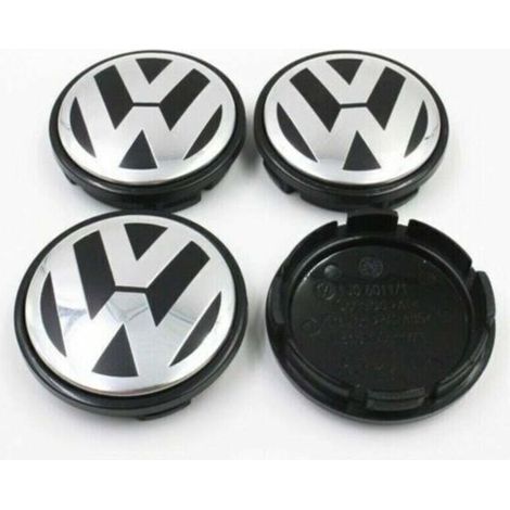 Lot de 4 enjoliveurs d'origine pour jantes en aluminium, 65 mm, adaptés aux enjoliveurs Volkswagen, enjoliveurs centraux de moyeu 65 mm, logo de pneu, enjoliveurs de roue modifiés pour voiture (1/3)