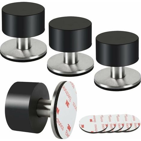 Set mit 4 Türstoppern aus Gummi, 3M-Selbstklebe-Türstopper für Fußleisten, Wand-Türstopper zur Lärmreduzierung zu Hause, im Büro und auf der Terrasse (1/5)
