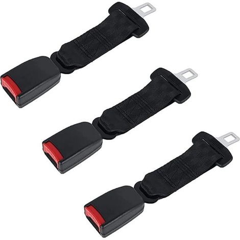 Ecleanfy - Ajusteur de tension de ceinture de sécurité de voiture, relaxation des épaules, confort du cou, rétractable 23cm, noir (3 pièces) (1/4)