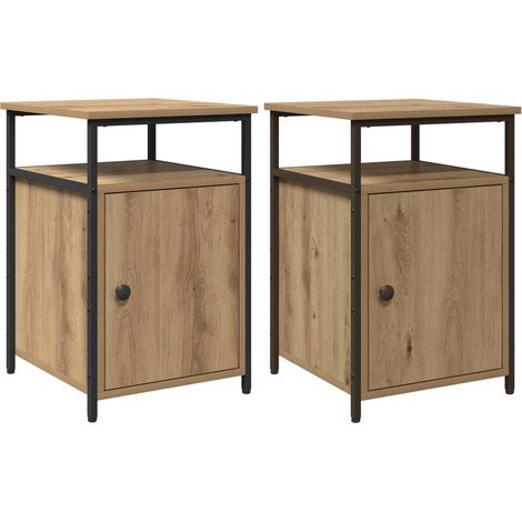 Maison Exclusive - Armadio da Notte 2 pcs rovere artigianale Legno multistrato