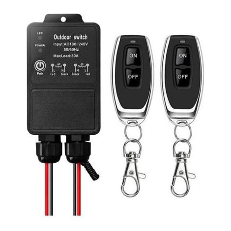 Télécommande sans fil étanche interrupteur radio AC 240V 220V récepteur relais 30A pour emplacement humide zone de cour extérie (1/5)