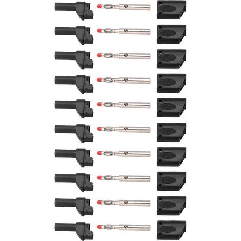 10 Stück 22,160 4 mm Bananenstecker, isolierte Sicherheits-Bananenstecker mit Gehäuse für elektronische Tests