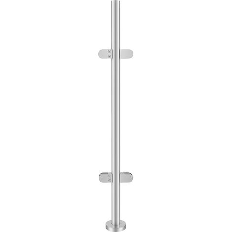 Stainless Steel Balustrade Posts 110cm, Glass Balustrade Kit with 60kg Load Capacity, Anti-Rust Intermediate Post for 12mm Glass, Railing Column for Balcony Stair Pool(Middle Post)