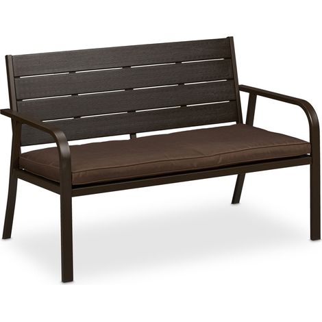 Banco de jardín con cojín de asiento
