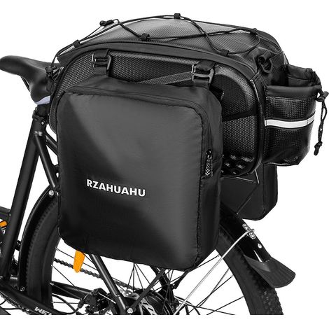 Hier der optimierte französische Titel: 3-in-1 Wasserdichte Fahrradtasche, Gepäckträgertasche hinten mit 2 Seitentaschen