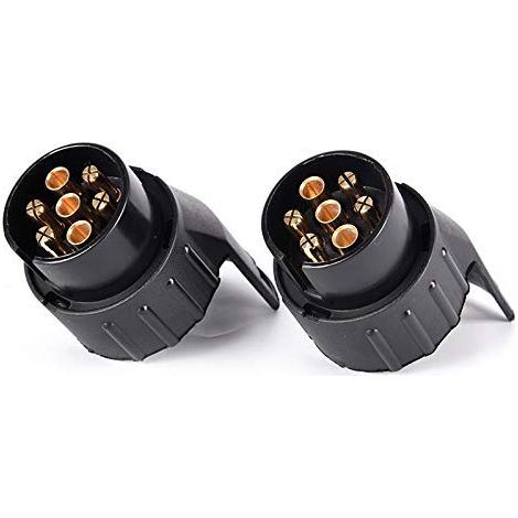 2er-Pack 12 V DC 13-poliger auf 7-poliger Steckdosenadapter für Anhängerkupplung von PKW, Anhänger, LKW, Wohnwagen