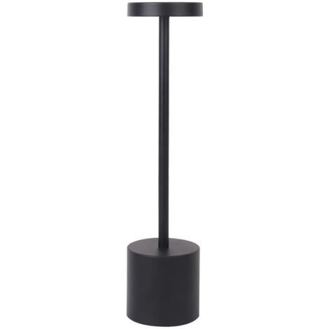 Lampe à poser sans fil rechargeable USB – 3 couleurs d'éclairage – Design minimaliste noir – Idéale pour intérieur et extérieur – 34 x 8 x 8 cm (1/5)