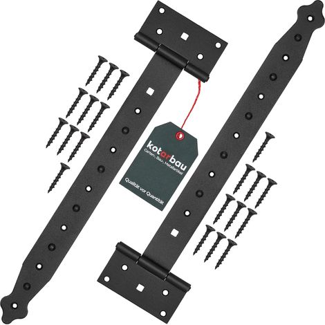 Kotarbau – Lot de 2 suspensions en croix 350 mm – Acier résistant aux UV – Revêtement par poudre – Pour portes de jardin et portails