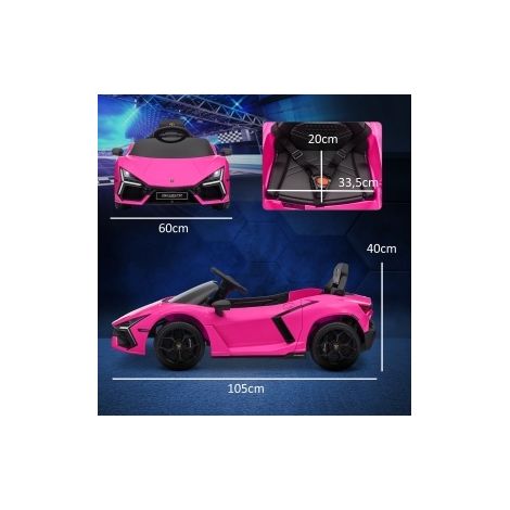 Voiture électrique enfant 105x60x40 cm en plastique et métal rose, télécommande, 3-5 ans FloraGrace (1/5)
