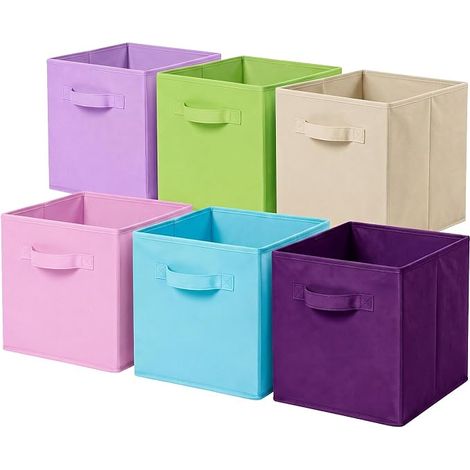 Boîtes de rangement pliables, boîtes de rangement en tissu pliables et tiroirs de rangement en tissu pour placards et rangements pour jouets (couleurs) (1/5)