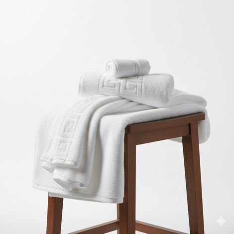 Juego de toallas de rizo para hotel de 50x70, 50x90 y 70x140 cm: suaves y absorbentes, 100% algodón. (1/2)