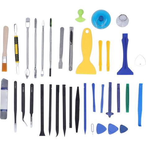 Kit d'outils de depannage electronique ABS acier inoxydable bambou 37 pcs avec pince tweezers et sac de rangement pour reparation telephone ordinateur PCB (1/5)