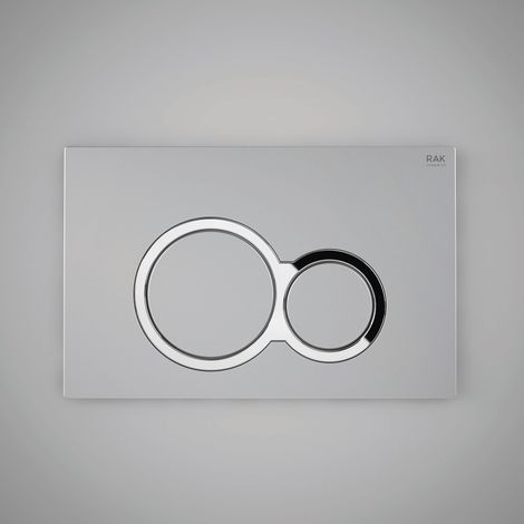 RAK White Flush Plate with Polished Chrome Round Push Plates - FS04RAKWHRO8C