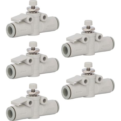 5PCS Vanne pneumatique à bille PVC, raccord droit à connexion rapide pour tube enfichable industriel (1/5)